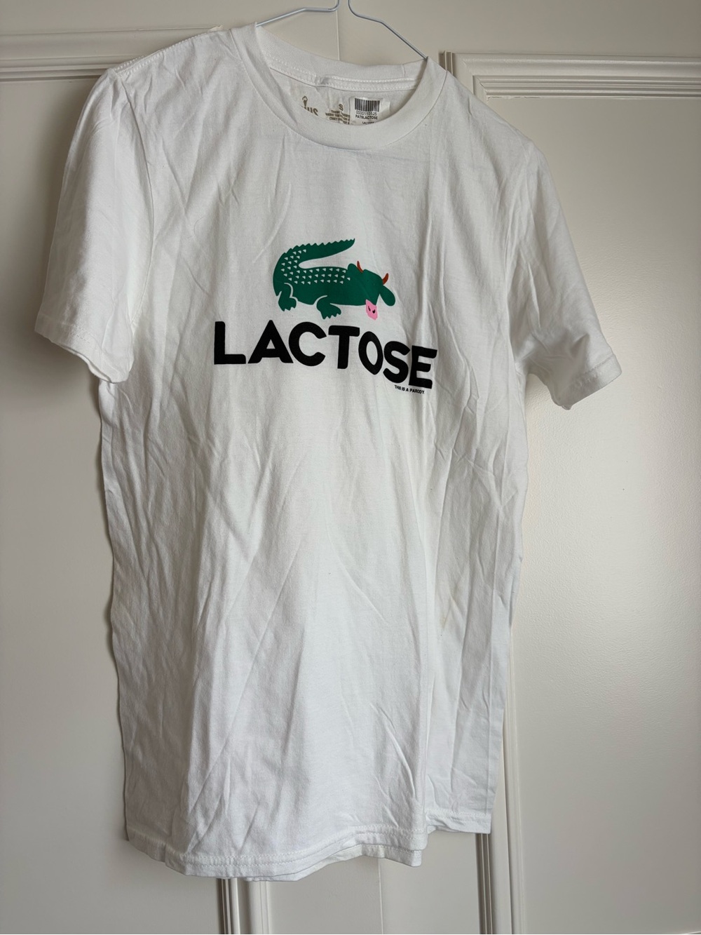 Lactose Logo Tee - White with Green Crocodile